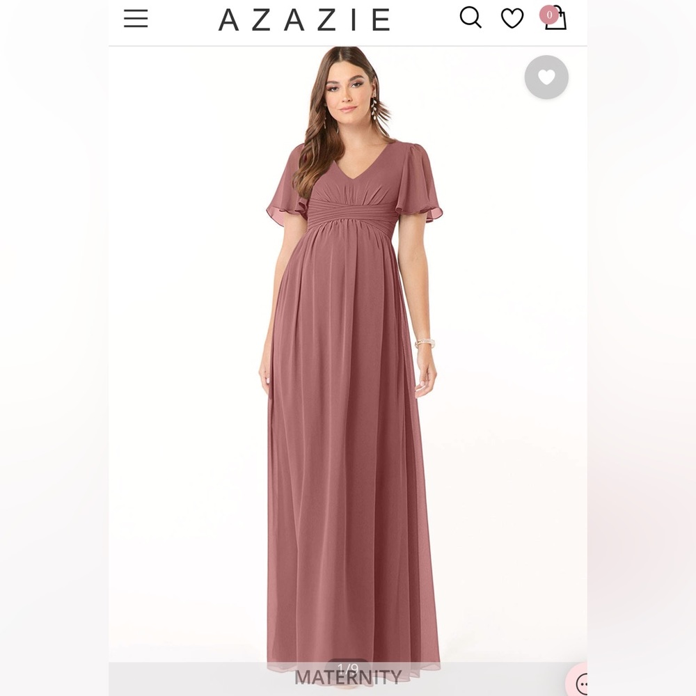 Azazie Bridesmaid Dress - Maternity - Color: Desert Rose